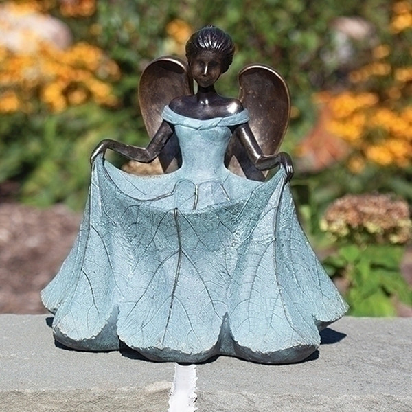Haven Angel Curtsy Bird Bath Sculpture